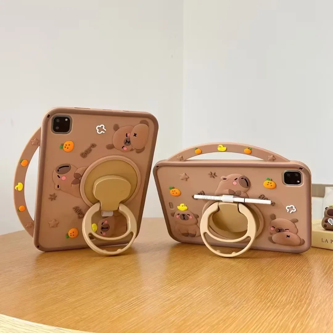 

Kids Case for Samsung Galaxy Tab A9 8.7 inch SM-X110 A9+ 11 SM-X210 S6 lite 10.4 SM-P610 P620 P625 Cute Capybara Tablet Cover