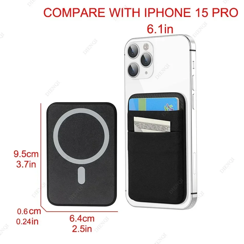 Handy-Magsafe-Geldbörse, Mag-Kartenhalter, elastischer, schlanker Kartenhalter, kompatible magnetische Geldbörsen für iPhone 16, 15, Samsung und Android – Detail 2