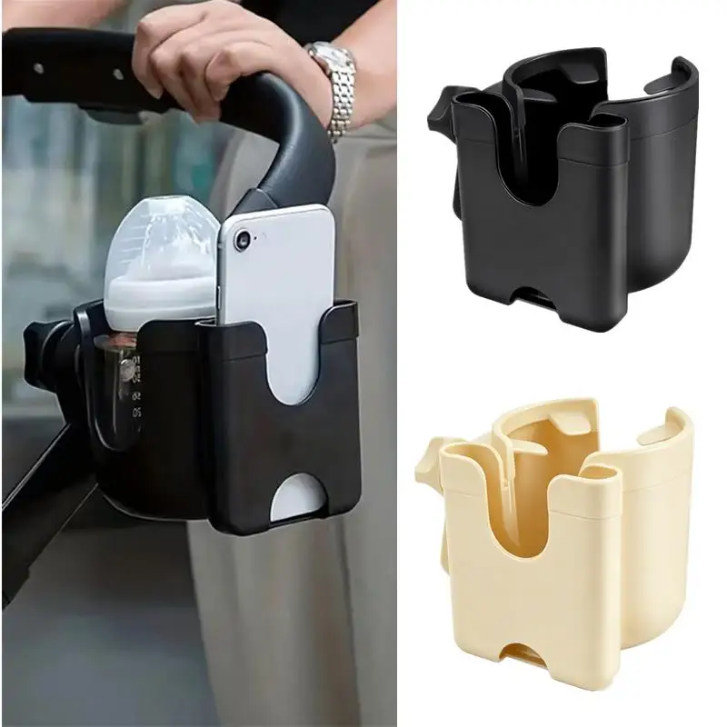 2-in-1 Universal Stroller Water Cup Holder With Phone Holder, Universal Bottle Holder For Wheelchair stroller Accessories
