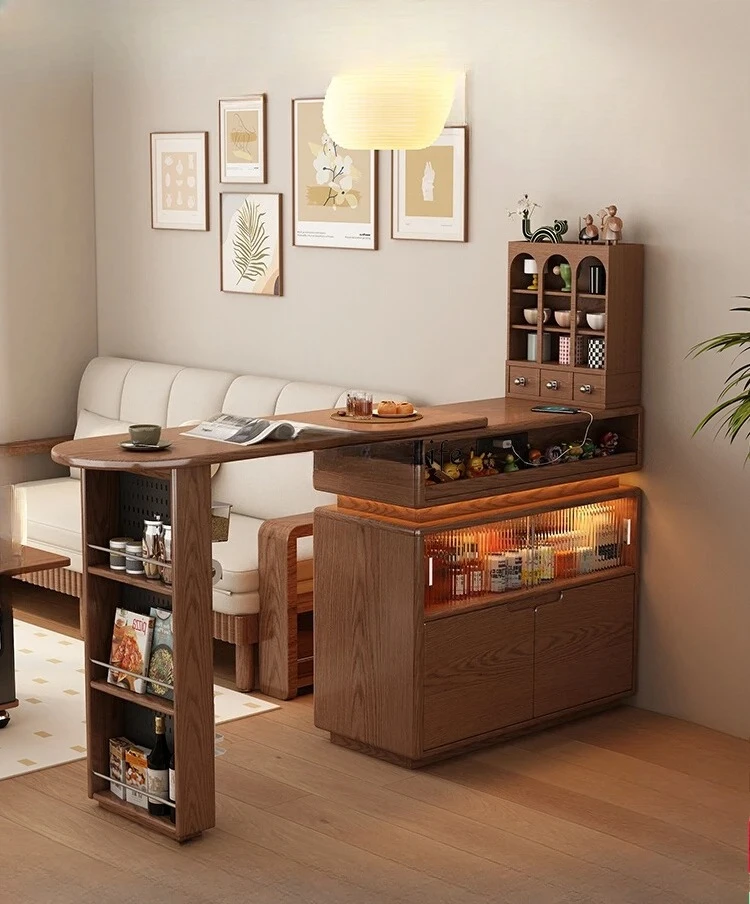 

Small apartment household living room sofa partition cabinet double-sided narrow island table dining side cabinet integrated