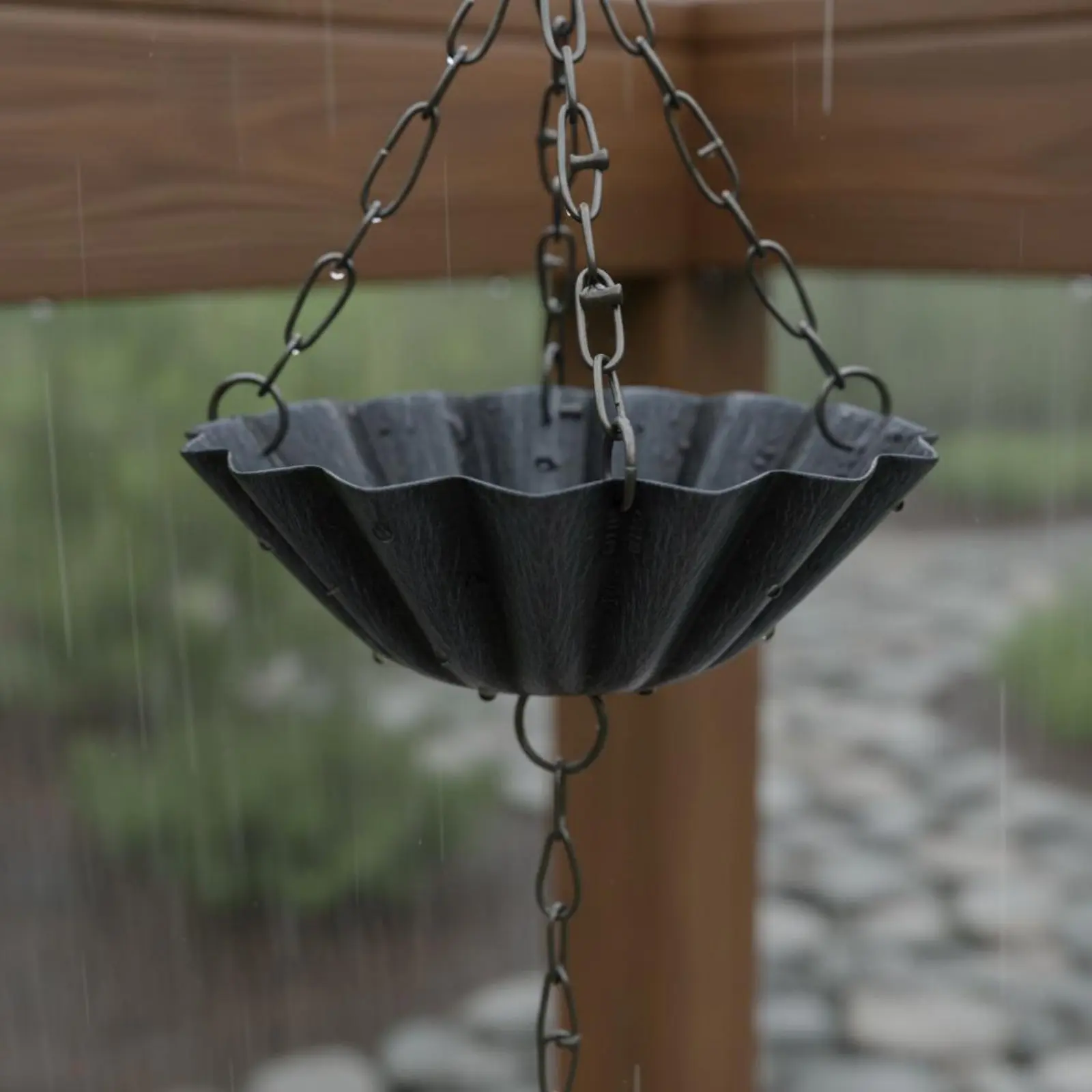 Lotus Rain Chain Weather-Resistant Metal Hanging Gutter Chain Outdoor Decor Easy to Install Heavy-Duty for Eaves, Garden