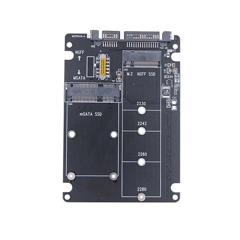 Adapter M2 SATA SSD mSATA SSD to SATA3.0 6Gbps Board SSD M2 mSATA Adapter M.2 to SATA Riser 2.5" SATA to M2 Converter for Laptop