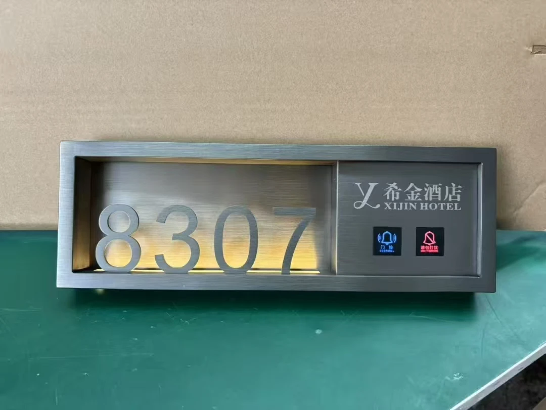Wholesale Customized Modern House Number Smart Doorbell Display Touch Screen Illuminated Do Not Disturb System Door Signage