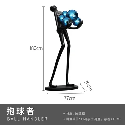 

Ball Combination Wall Decoration and Wall Hanging Hotel Lobby Floor Ball Character Sculpture Device Art