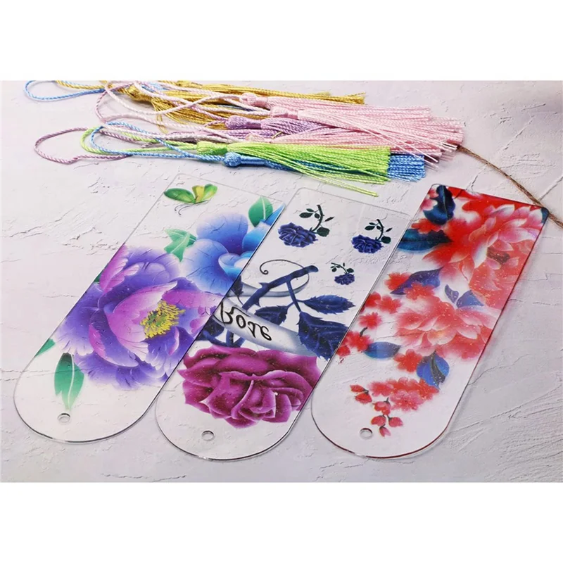 

OFSS-Blank Clear Acrylic Bookmarks 80Pcs Rectangle Craft Transparent Acrylic Book Markers With 80Pcs Small Bookmark Tassels