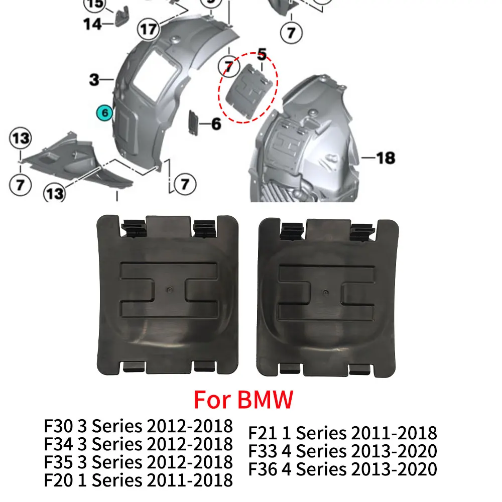 بطانة رفرف عجلة السيارة الأمامية ، غطاء لوحة الوصول ، استبدال لمبة المصباح الأمامي ، BMW F20 ، F30 ، F34 ، F33 ، F36 ، 1 ، 3 ، 4 سلسلة
