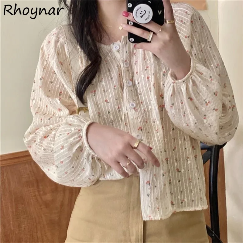 

Long Lantern Sleeve Blouses Women Korean Fashion Streetwear College Simple All-match Summer Sweet Girls Popular Casual Daily