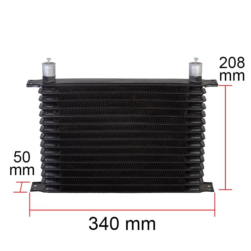 15 Rows 1 Set T-MODEL Oil Cooler Kit + Thermostat Oil Filter Sandwich Adapter + Nylon Steel Braided AN10 Hose+Mounting Bracket