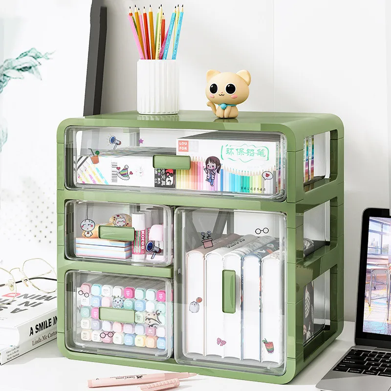 3/4 Layers INS Desktop Pull-Out Office Stationery Storage Box Bedroom Dormitory Cosmetics and Skincare Sundries Organizer