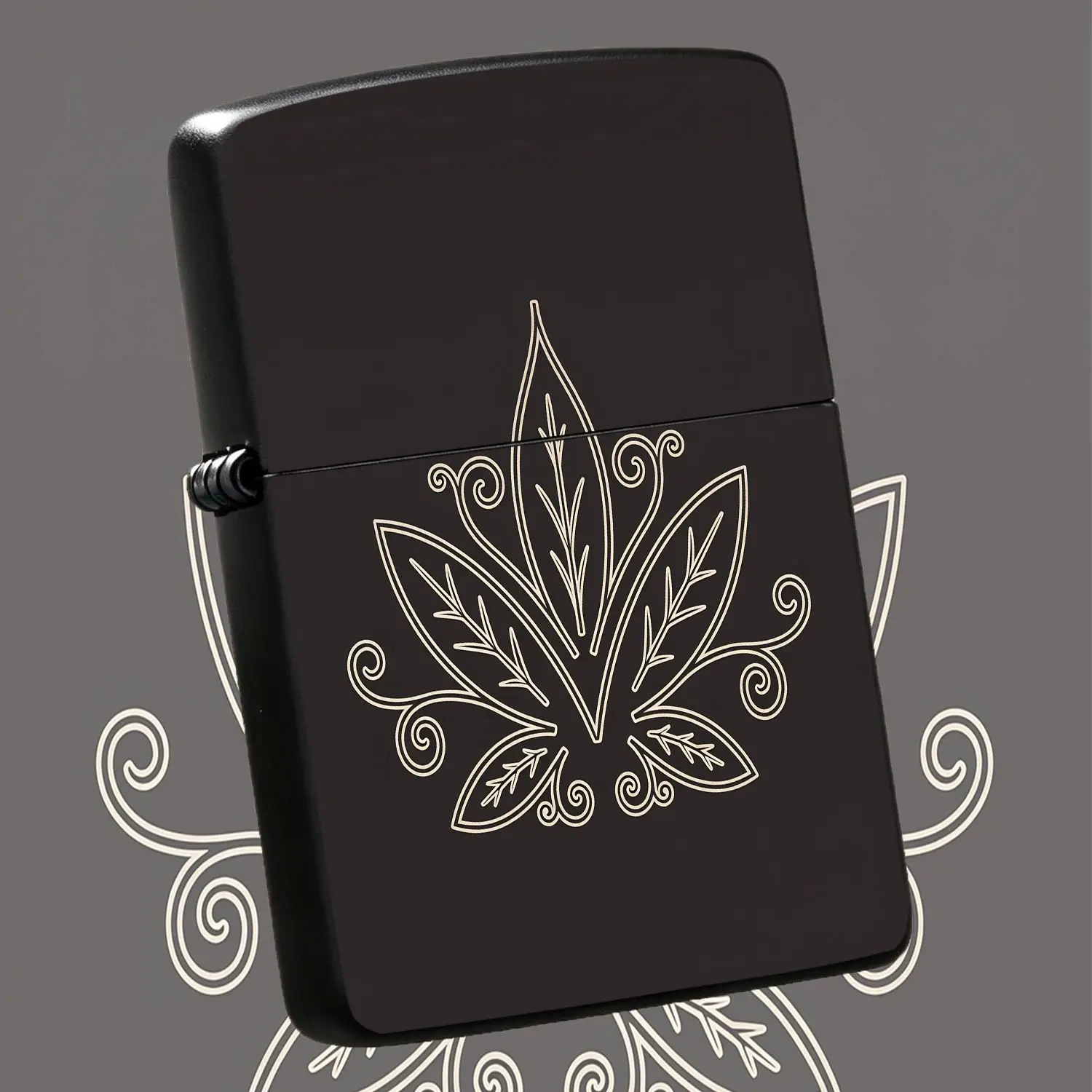 Elegant Leaf Scroll Line Art Portable Lighter, Retro Aesthetic Daily Practical Item, Suitable for All Scenarios, Exquisite Line Pattern Delicate Appearance, Premium Feel Ideal for PERSONAL Use or Gifting, Compact Easy A Humorous And Interes