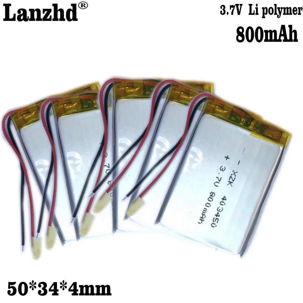 1-12pcs Polymer Lithium battery 800mAh Li-ion Lipo battery 3.7V 403450 043450 for smart phone DVD mp3 mp4 Led Lamp camera