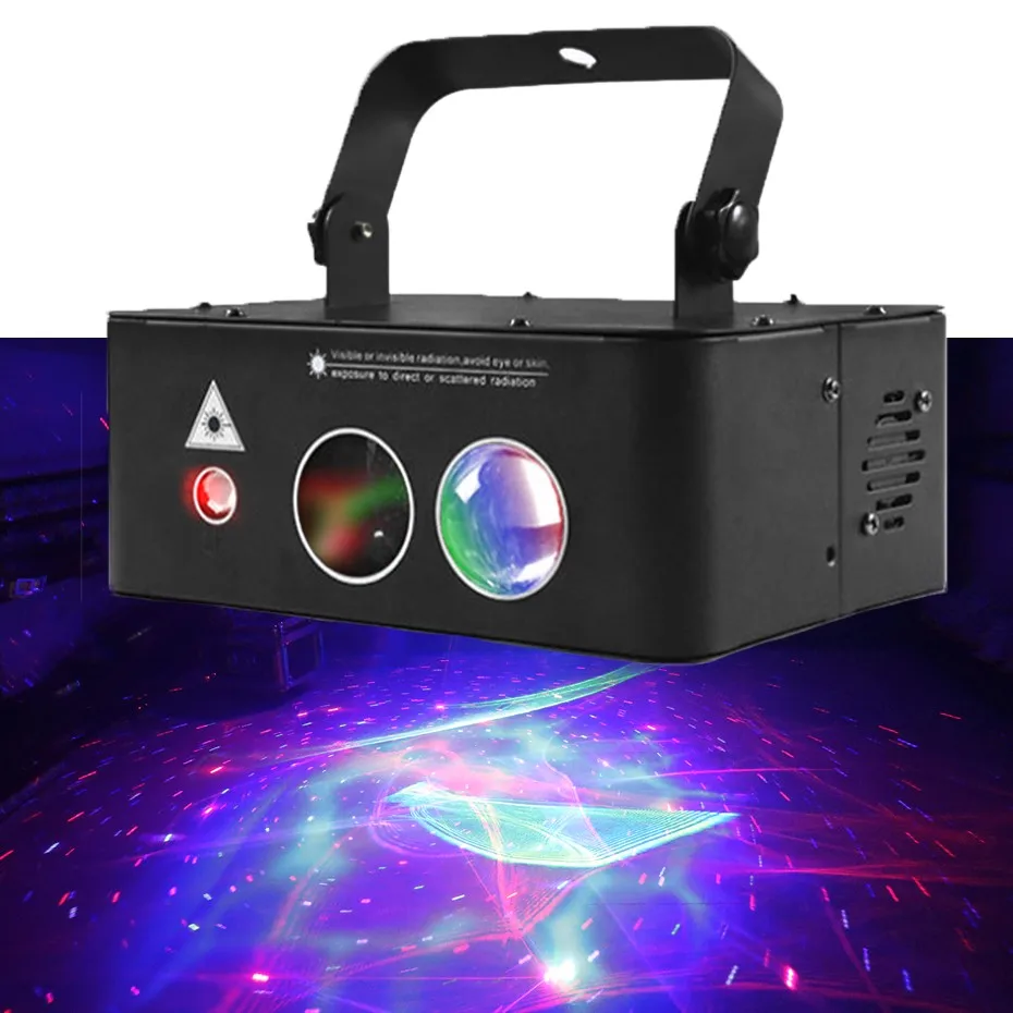 Hs Rgb Aurora Starry Star Laser Licht Projector Blauw Led Water Wave Podium Verlichting Effect Voor Feest Vakantie Dj Disco Xmas Bar