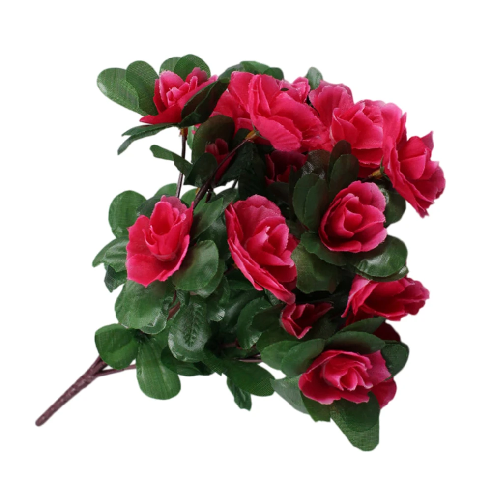 Artificial Azalea Bouquet with Lifelike Petals and Flexible Stems for Living Room Dining Room and Garden Decoration