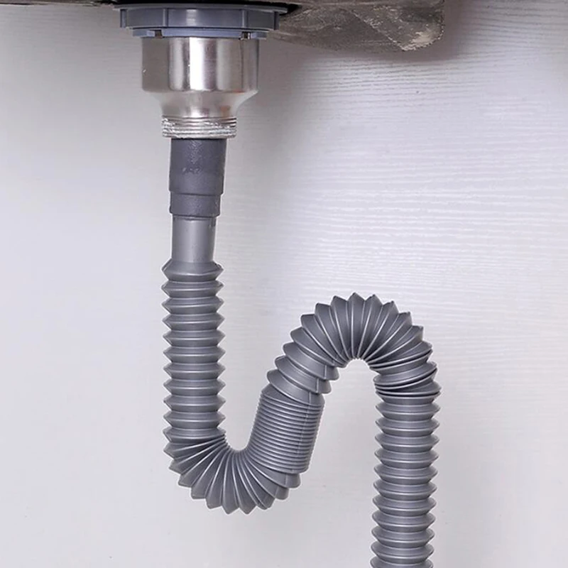 Wash Basin Pipe Plumbing Kitchen Sewer Pipe Flexible Bathroom Sink Drains Downcomer Hose Waste Pipe Overflow Pipe Home Kitchen