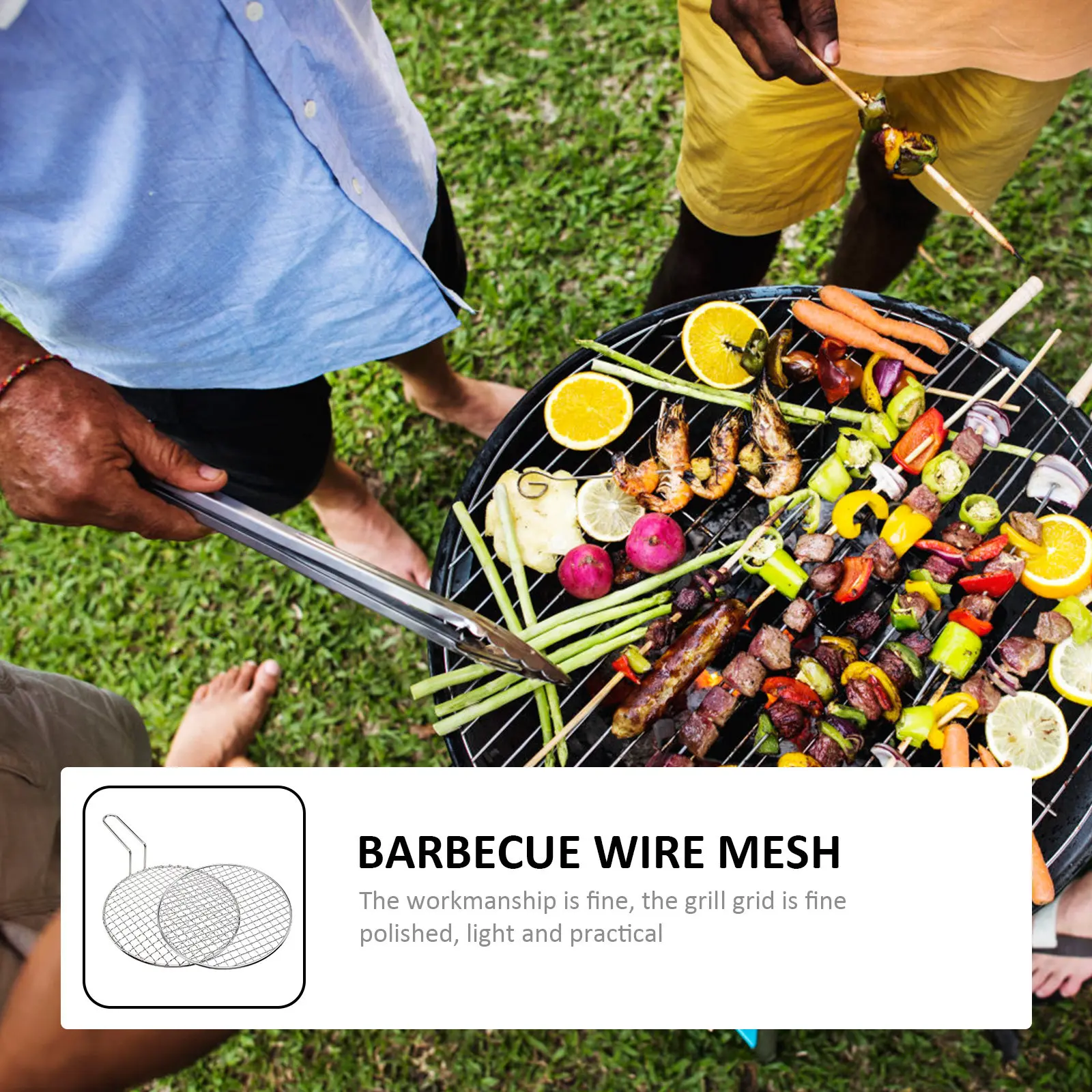 

Набор из 2-х корейских гриль-решеток: легкие, портативные, нержавеющие, прочные, круглые, для угольного барбекю