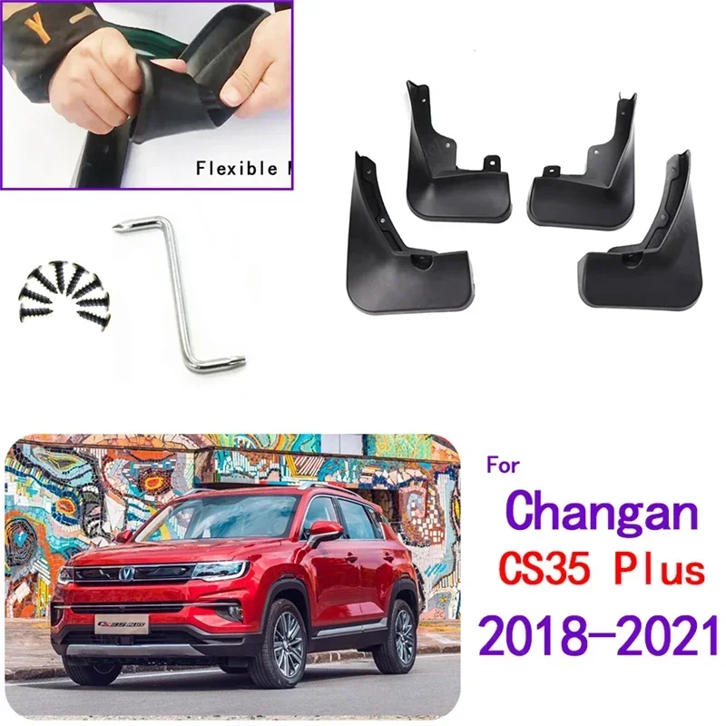 

4Pcs/set Plastic Splash Guards Fender Mud Flaps Mudguards Mudflaps Splash Guards for Changan CS35 Plus 2018 2019 2020 2021