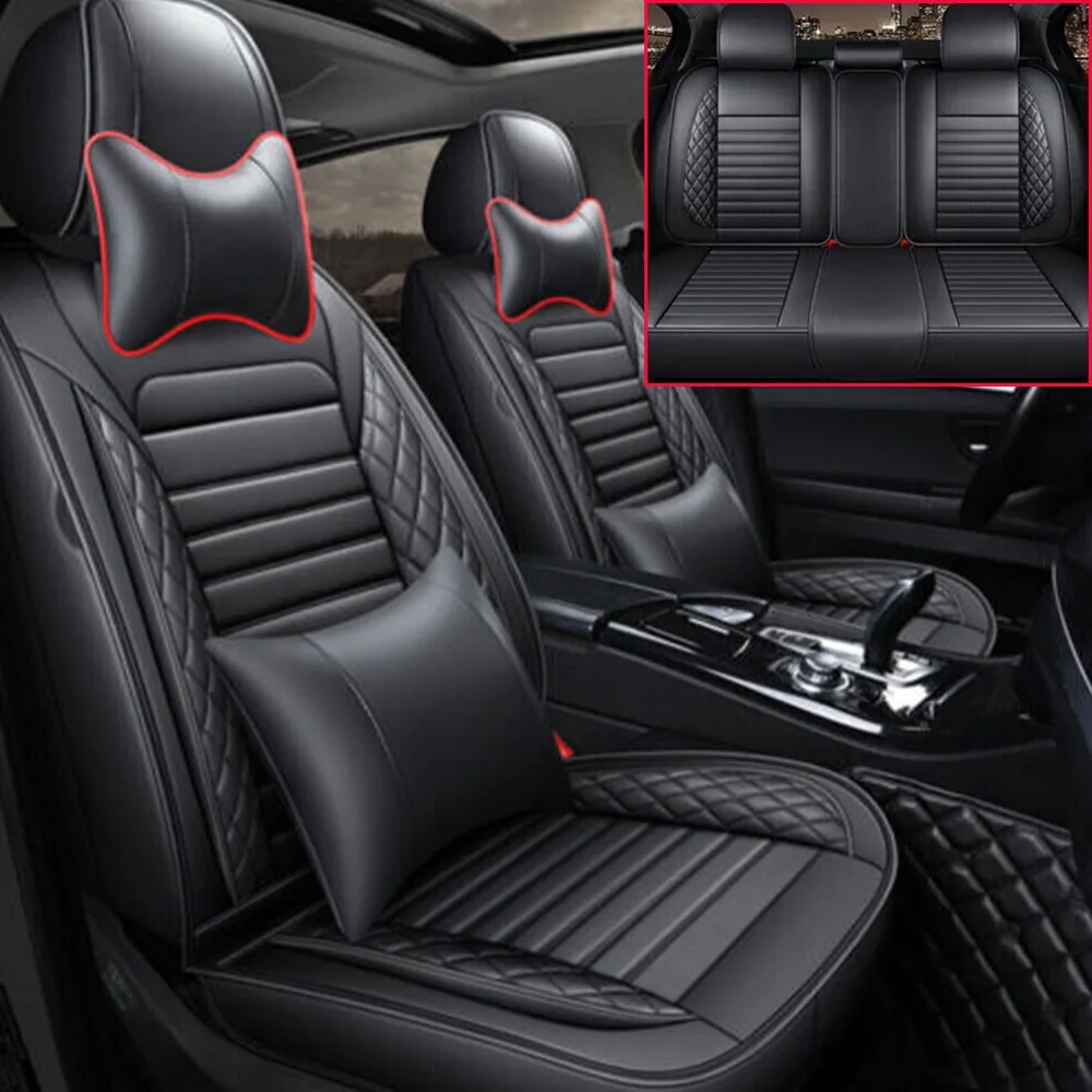 For Toyota RAV4 Front + Rear Car Seat Covers 5-Seats Protector 5-Seats Leather