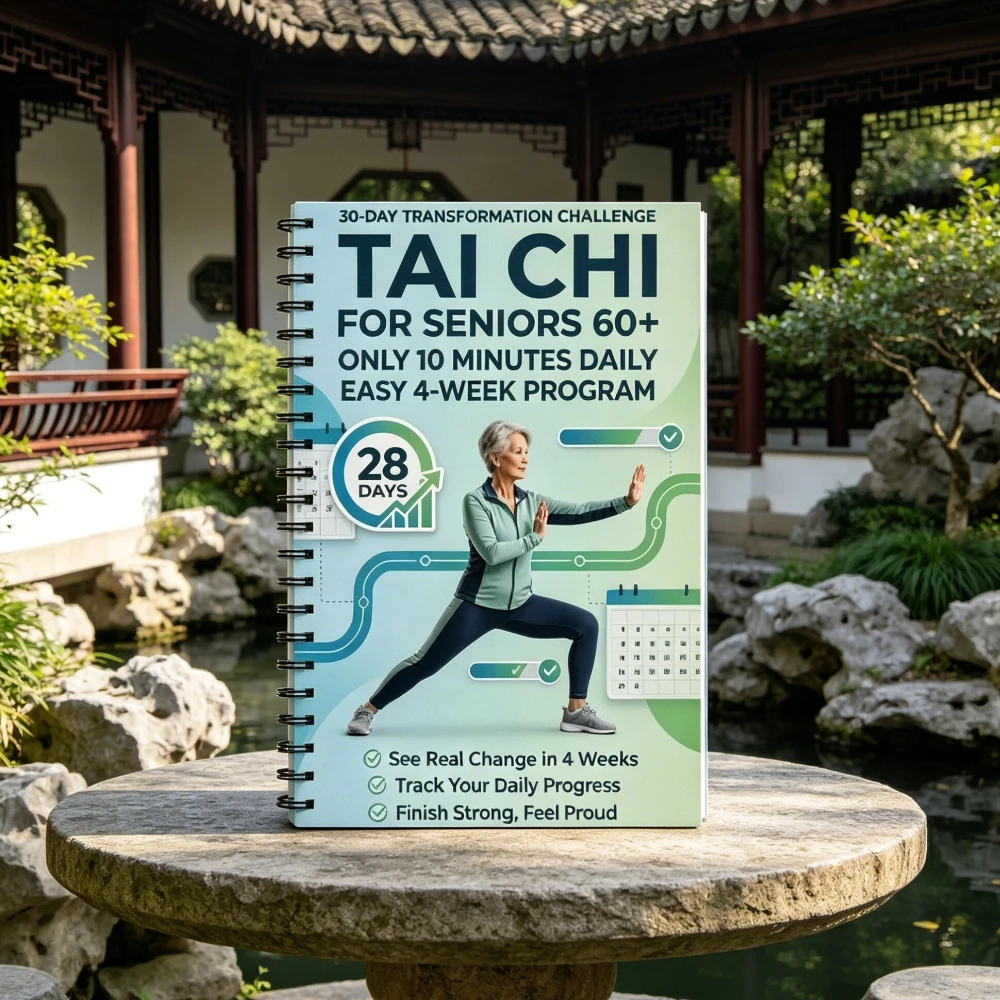 Tai Chi for Seniors 60+ 28-Day 10 Mins Daily Program Spiral Bound Beginner Friendly Guide Book for Balance Fitness Exercise