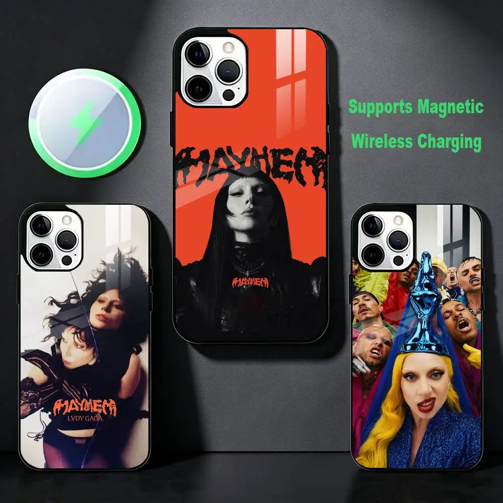 LADY GAGA MAYHEM ggy2026 Phone Case For iPhone 17 16 15 14 13 12  Pro Max Plus for Magsafe Mirror Wireless Magnetic Cover