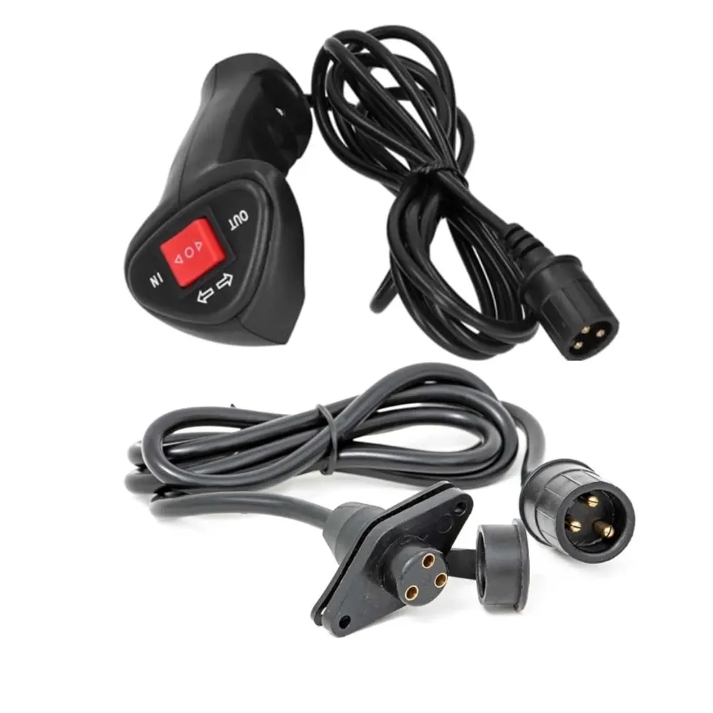 Remote Electric Winch Controller 3 Prong Compatibility with 3 Meter Extension Cable for Vehicle Recovery Operations