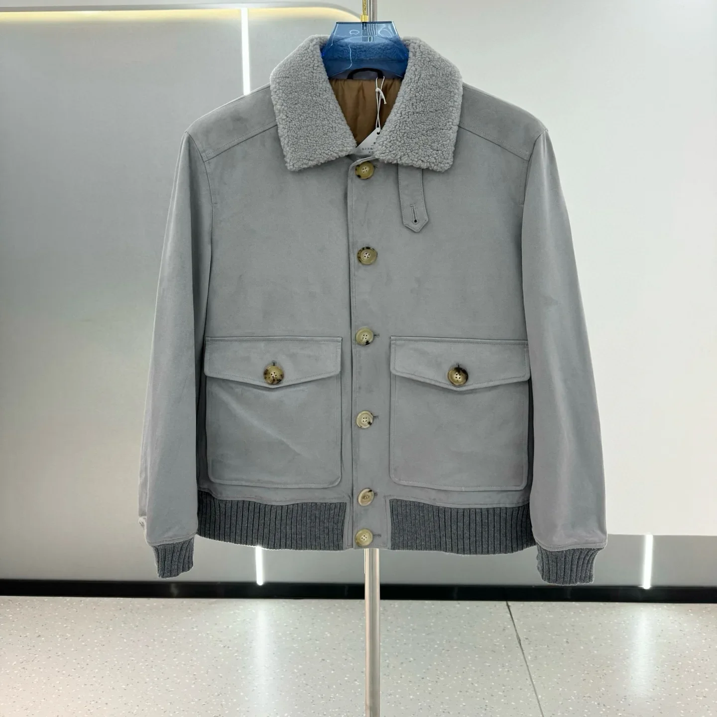 

BC Italian lapel solid color mulberry silk wool blended casual jacket