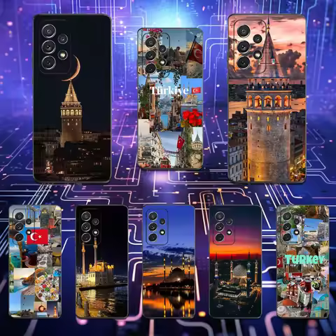 Scenery Turkey Istanbul Phone Case For Samsung S25,S24,S23,S22,S21,S20,S10,Ultra,Plus,Lite,FE,Soft Silicone Black Cover