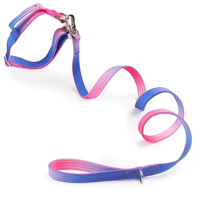 

Широкий поводок для собак и ошейник шириной 3,8 см для больших прочных пород, двухслойная нейлоновая тренировочная веревка без вытягивания с прочной застежкой