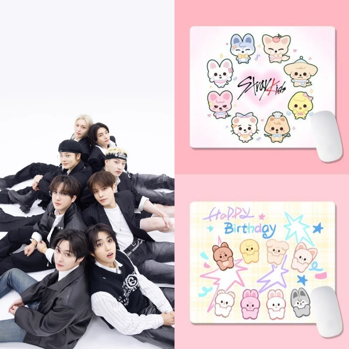 

Kpop Hot Boys Group SKZOO Same Style Cartoon Mouse Pad Hyunjin Felix LeeKnow Han BangChan I.N High Quality Cute Table Mat