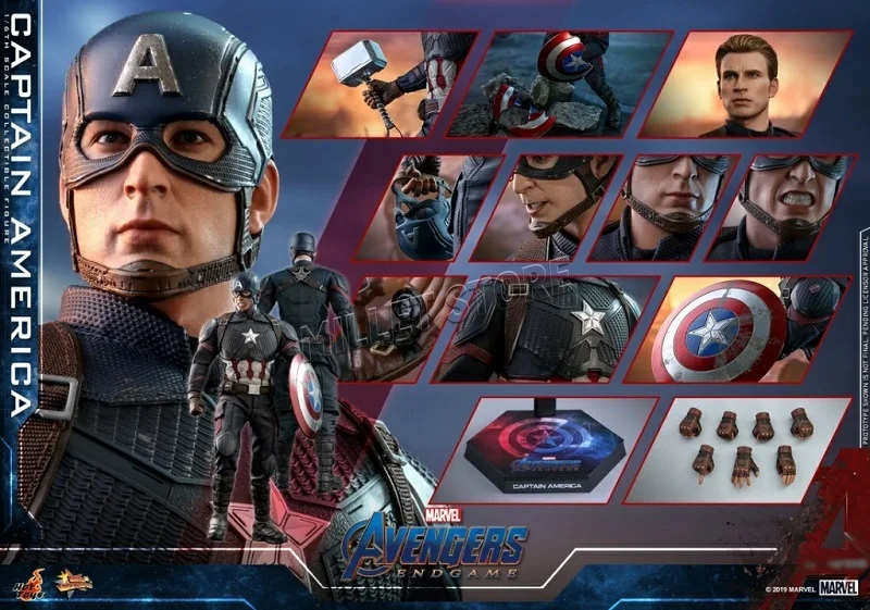 

In Stock Original Hot Toys Endgame Captain America Steve Rogers 1/6 Anime Action Figure Collection Model Toys