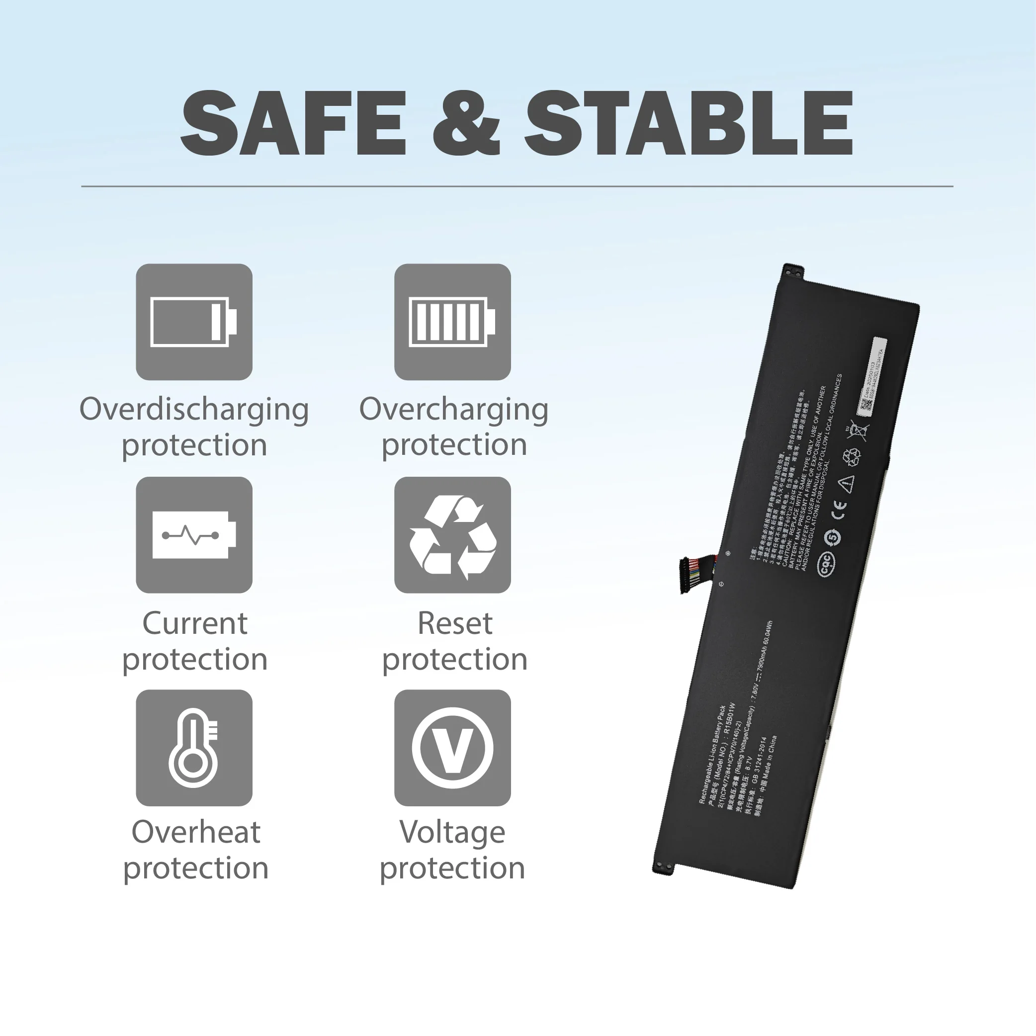 Substituição da bateria do portátil R15B01W para Xiaomi Pro série de 15,6 polegadas