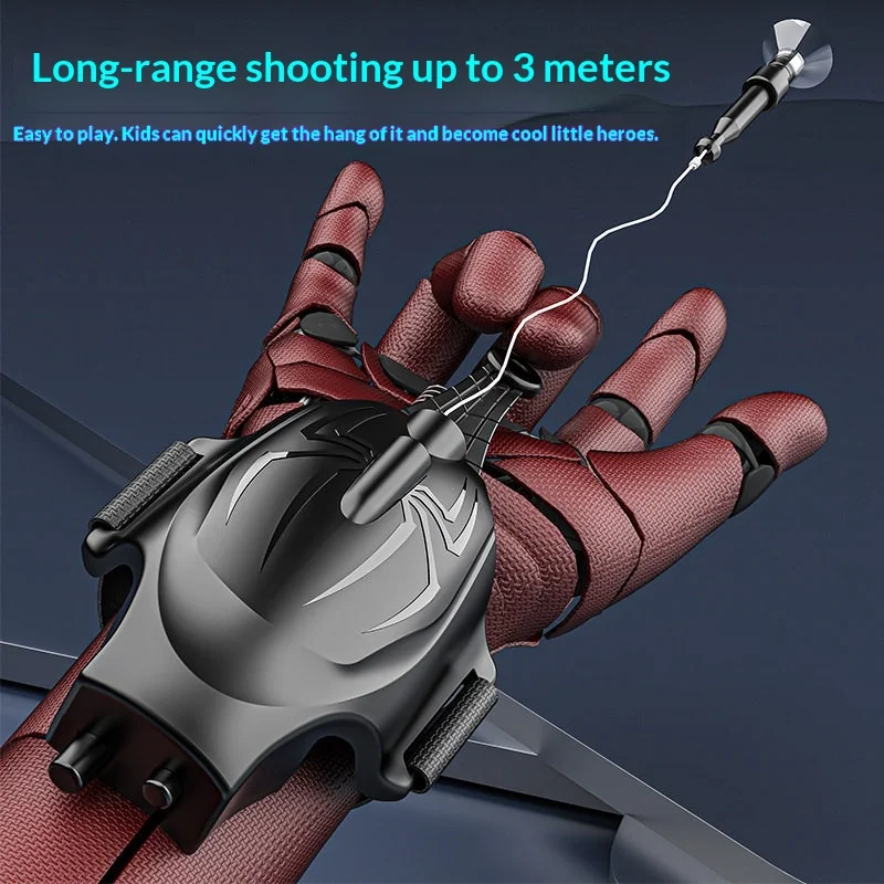 

Перчатка-шутер KuaJingXia «Паутина» с автоматическим выдвижением, инфракрасным датчиком, мягкими стрелами, дальностью 3 м, перезаряжаемая, игрушка для детей в стиле супергероев