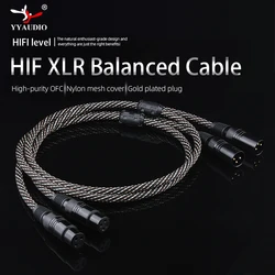 YYAUDIO Hifi 2XLR Audio cable Hi-End4N OFC 3 Pin XLR Male to Female AudioCord for Microphone Mixer