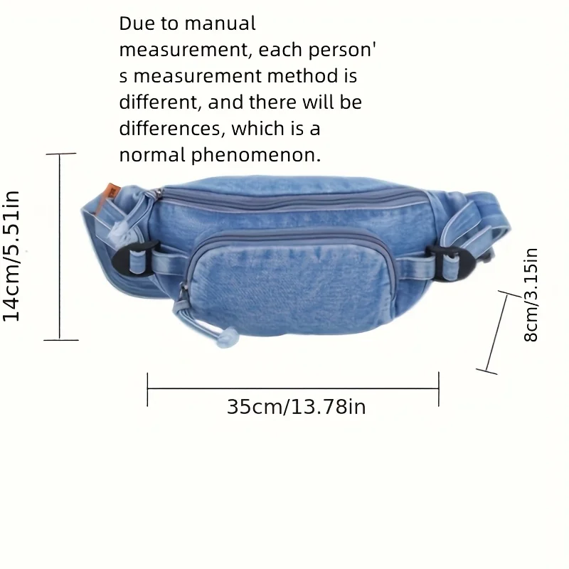 Denim Crossbody Tasche Street Style Groß - usage example