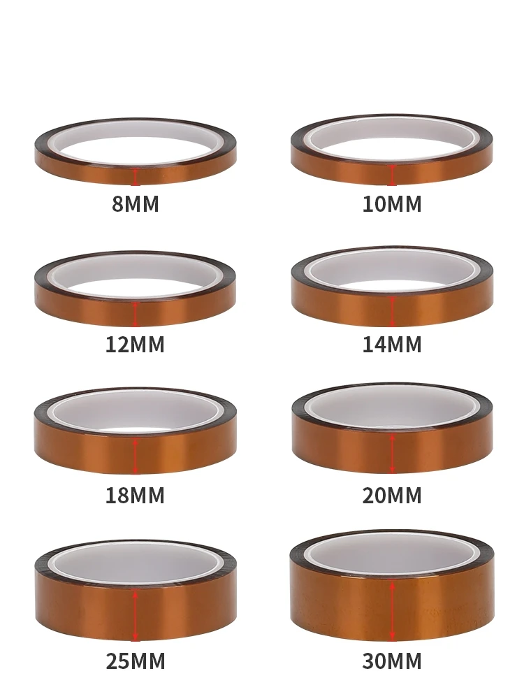 67pcs Professional 30M Heat Resistant High Temperature High Insulation Electronics Industry Welding Polyimide Kapton Tape