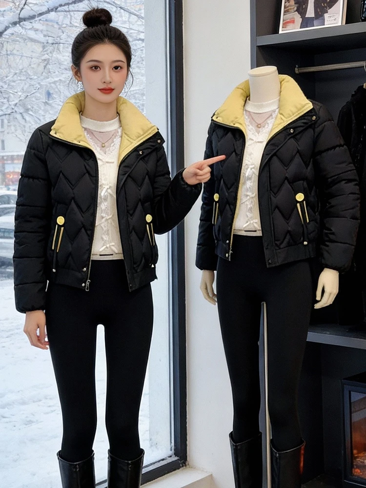 

Уникальная хлопковая куртка Sli Thiened down, женская зимняя новая модная теплая верхняя одежда, свободная посадка в Корейском стиле, длинная молния све