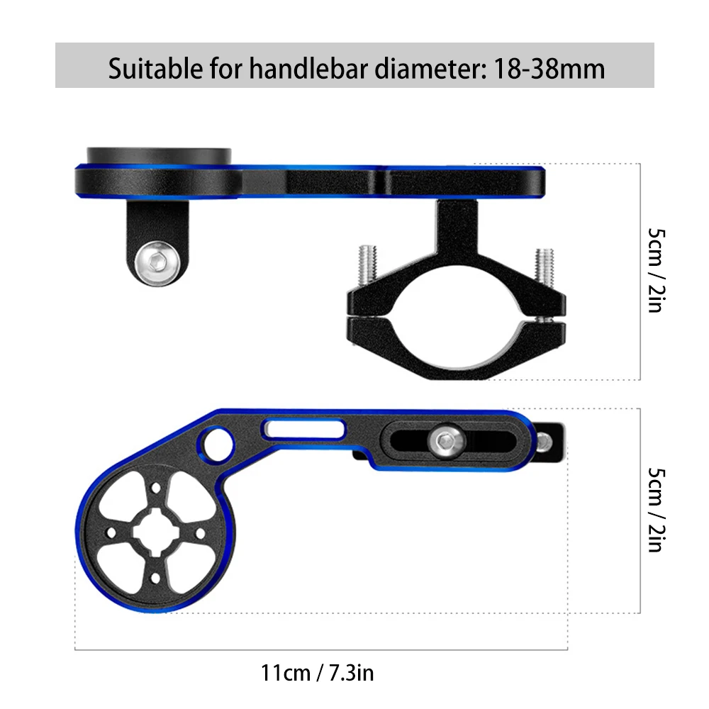 Bicycle Computer Mount Adjustable Out Front Bike Handlebar Mount Holder with Camera Adapter Light Holder for Garmin for Bryton F