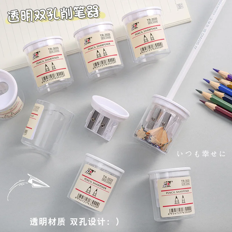 Simple Transparent Manual Pencil Sharpener, Portable Pencil Cutter, Sketch Art Sharpening Tool for Primary School Students