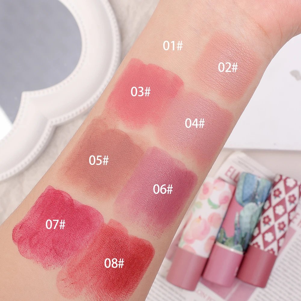 8 Kleuren Fluweel Matte Nude Lippenstift Anti-Drogende Hydratatie Hydraterende Lip Tint Waterdichte Non-Stick Cup Lipglazuur Mollige Sexy Lip