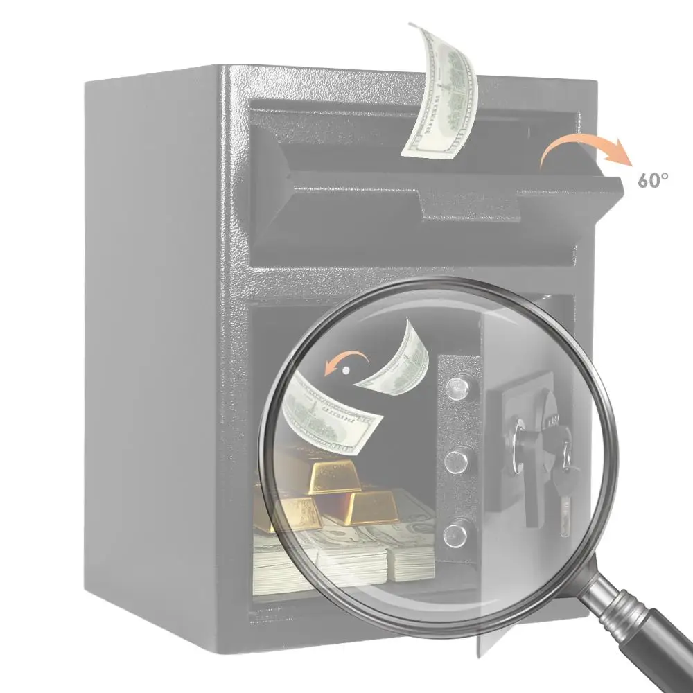 

Office Security Chest with Digital Combination Drop Slot Depository Safe Box Anti-Theft Safe Box for Slips Expense Office Home