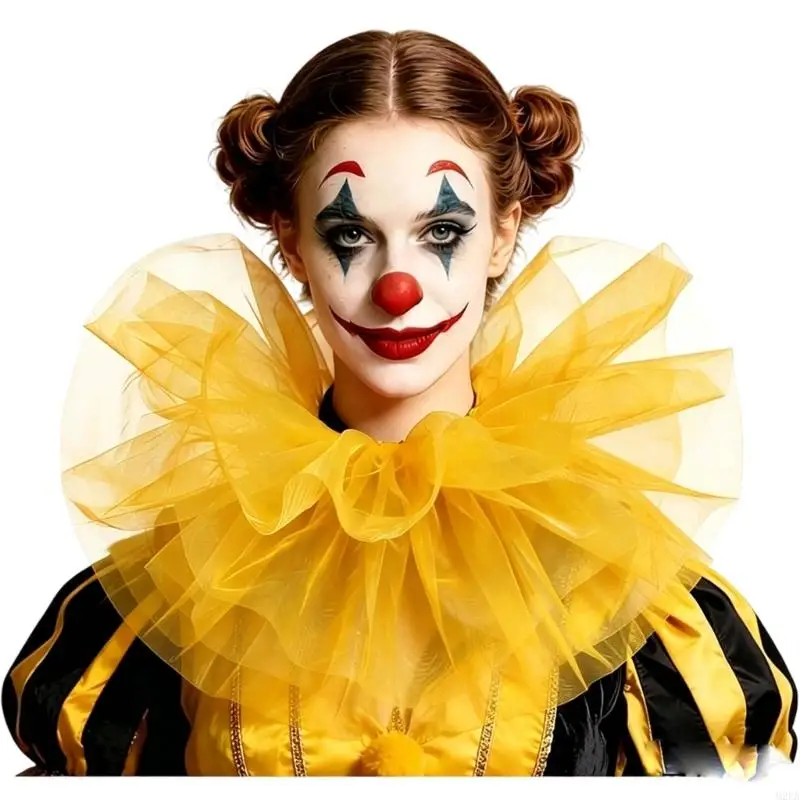 2026 New Oversized Clown Neck Ruffle for Halloween Costumes, Layered Sheer Tulle Collar for Adults, Kids and Theatrical Stage