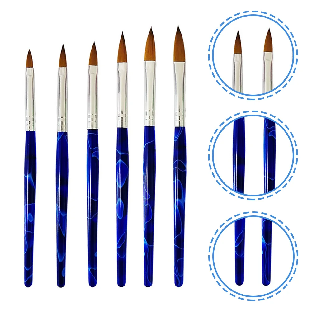 6 قطعة مجموعة أدوات فنية الألومنيوم مجموعة أقلام مانيكير لتقوم بها بنفسك تصميم الأظافر دائم السلس استخدام جيل للأظافر أقلام فرشاة قلم رسم مانيكير