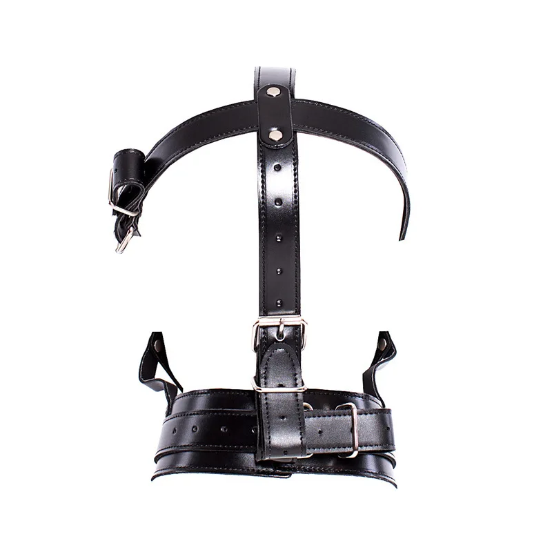 Harness Dildo Gag with Collar Adjustable Mouth Gag BDSM Bondage Fetish Role Play Punk Costume Accessory Pup Play Sexy Mask view 3