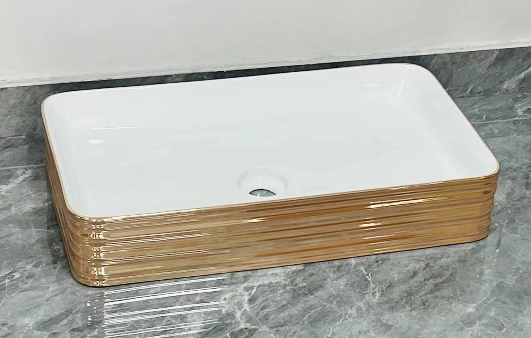 z Rectangular Electroplated Blue basin Modern Ceramic Above counter top basin Bathroom Art washbasin