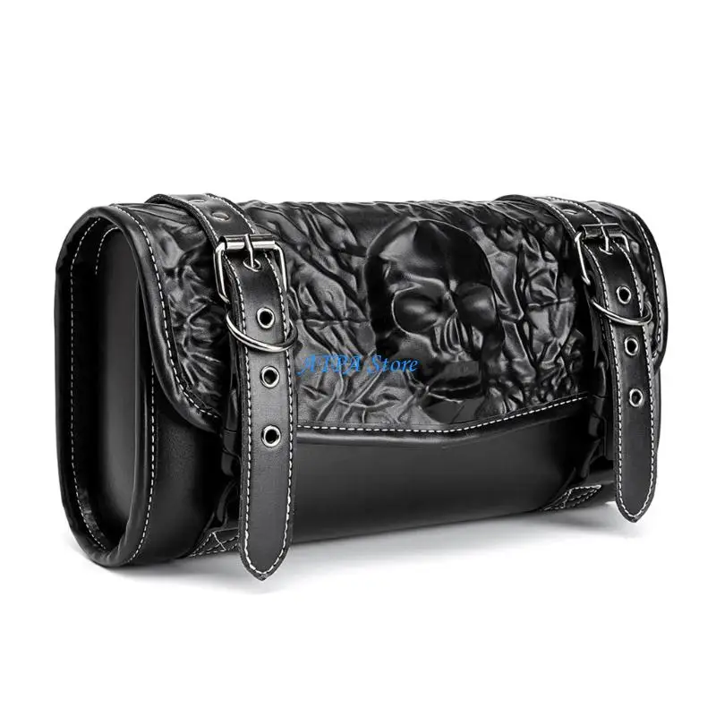 

U13C Punk PU Motorcycle Handlebar Saddlebag Water Resistant Storage Compartment