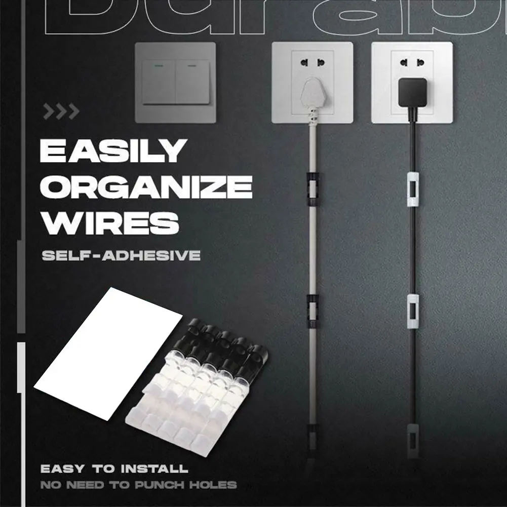 20Pcs Wire Storage Clips Buckle Securing Cable Clamp Data Line Finishing Organizer EM88