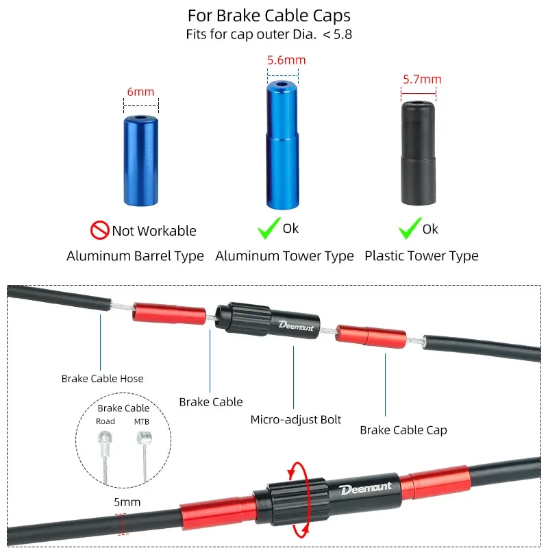 Bicycle Brake Cable Inline Adjuster Front Rear Derailleur Shifter Line Adjusting Bolts Aluminum Bike Line Connector Regulat