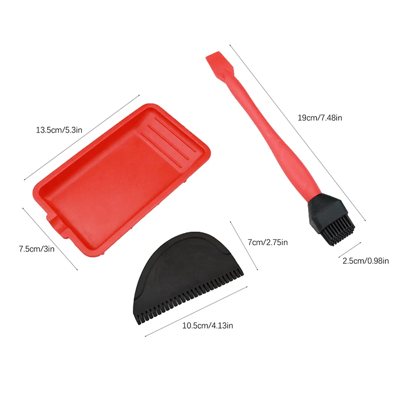 Wood Glue Applicator Silicone Woodworking Glue Applicator Set With Glue Spreader Brush & Tray Multifunctional Complete Silicone