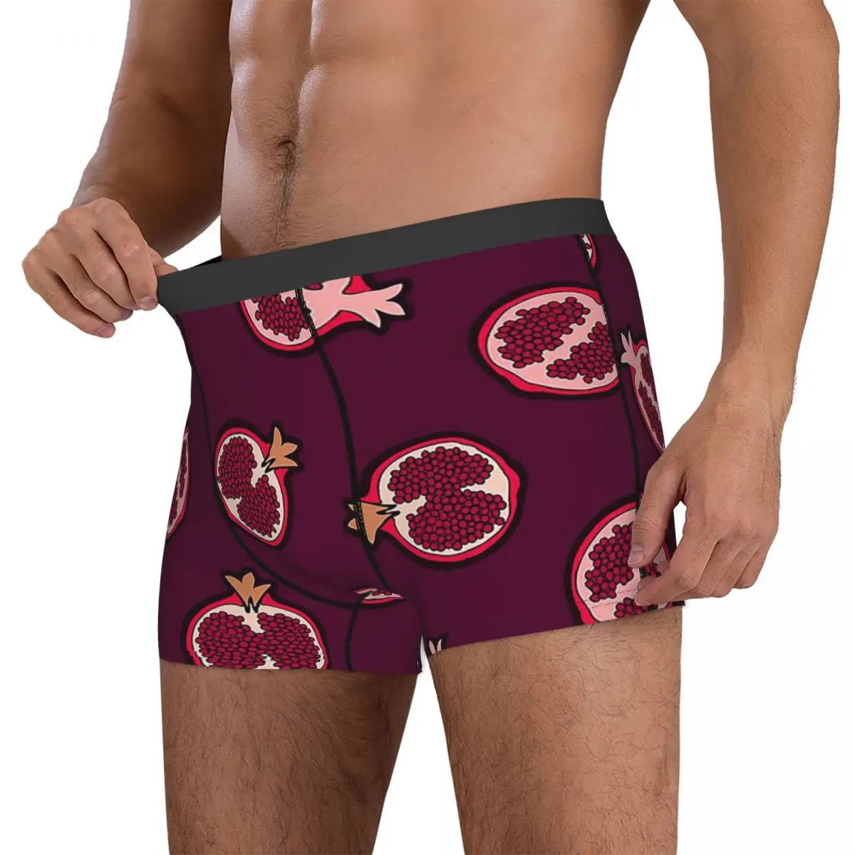 Boxer Onderbroek Shorts Granaatappelpatroon Slipje Mannelijk Comfortabel Ondergoed Voor Homme Man Boyfriend Cadeau