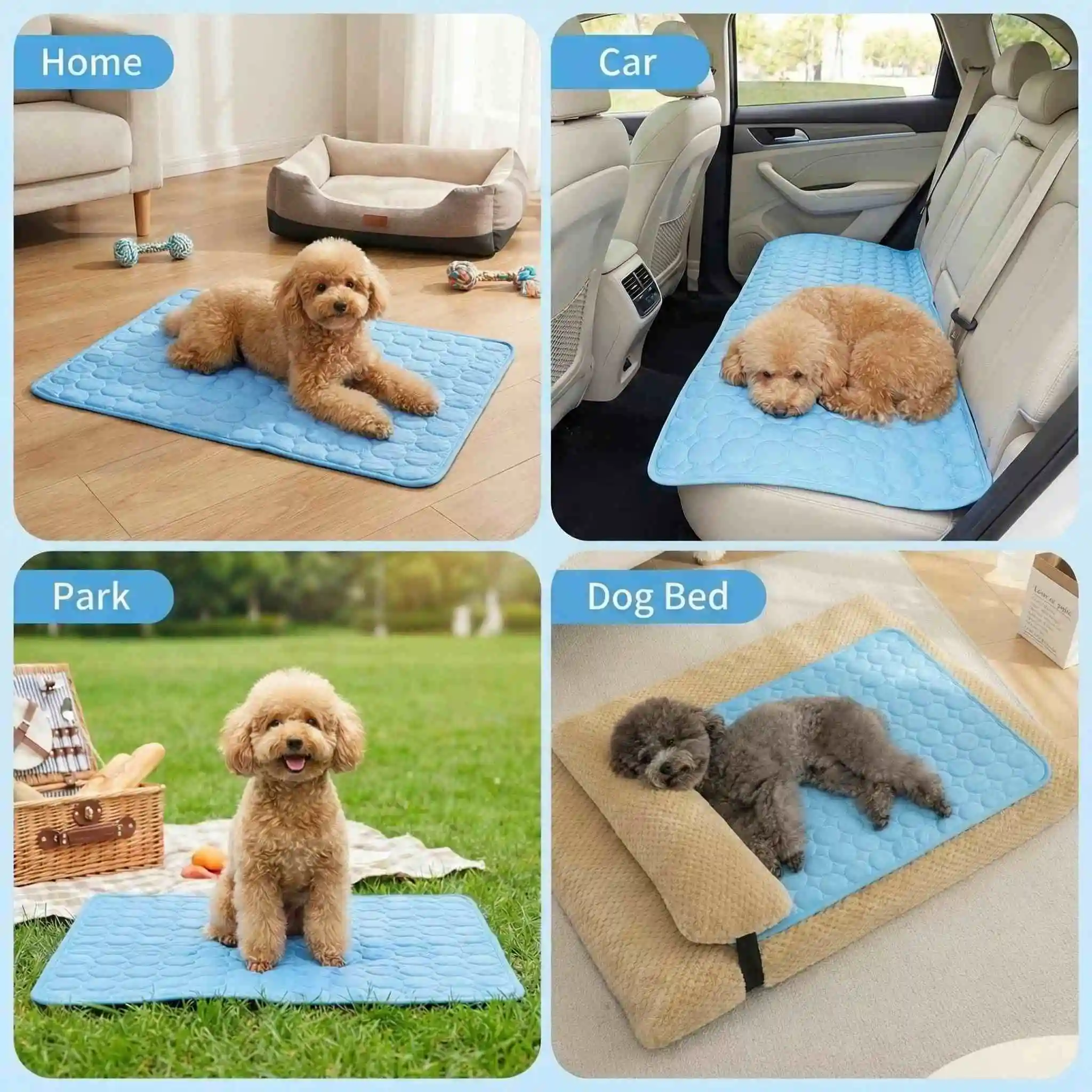 Tapete Gelado Refrescante para Cães e Gatos, Cama de Verão para Pets, Extra para Todos os Tamanhos, Acessórios para Filhotes, Manta Lavável para Sofá de Gatos