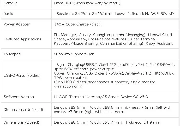 2025 Laptop/Tablet HUAWEI MateBook Fold ULTIMATE DESIGN HarmonyOS 5 CPU Kirin X90 18-inch PaperMatte Touchscreen OLED 1440Hz